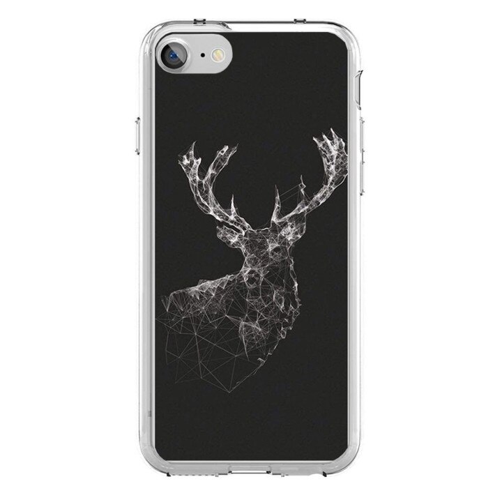 Husa silicon neagra iPhone 7 Galaxy Deer