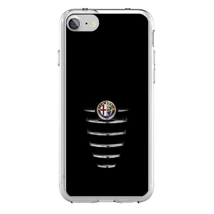 Husa silicon neagra iPhone 7 Alfa Romeo Logo
