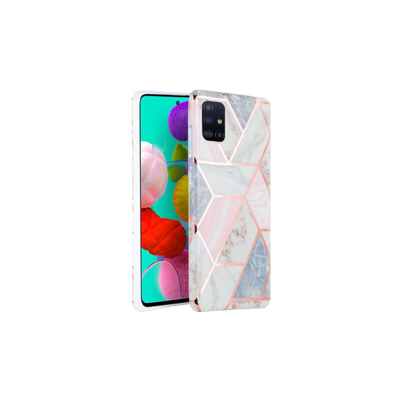 Husa Spate Tech-protect Marble Silicone Samsung Galaxy A51 Pink