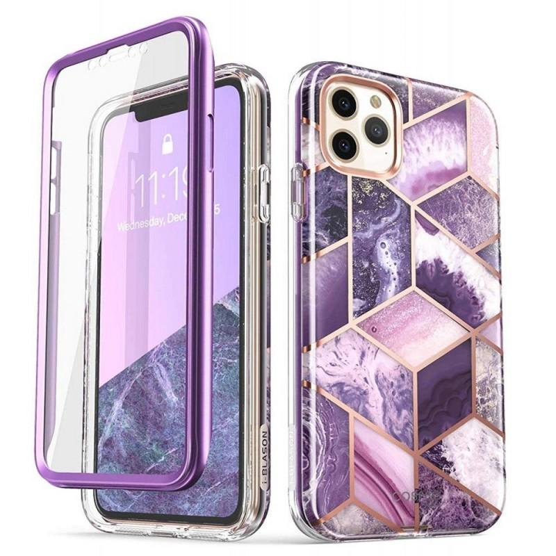 Carcasa stylish Supcase Cosmo iPhone 11 Pro Max cu protectie display, Purple