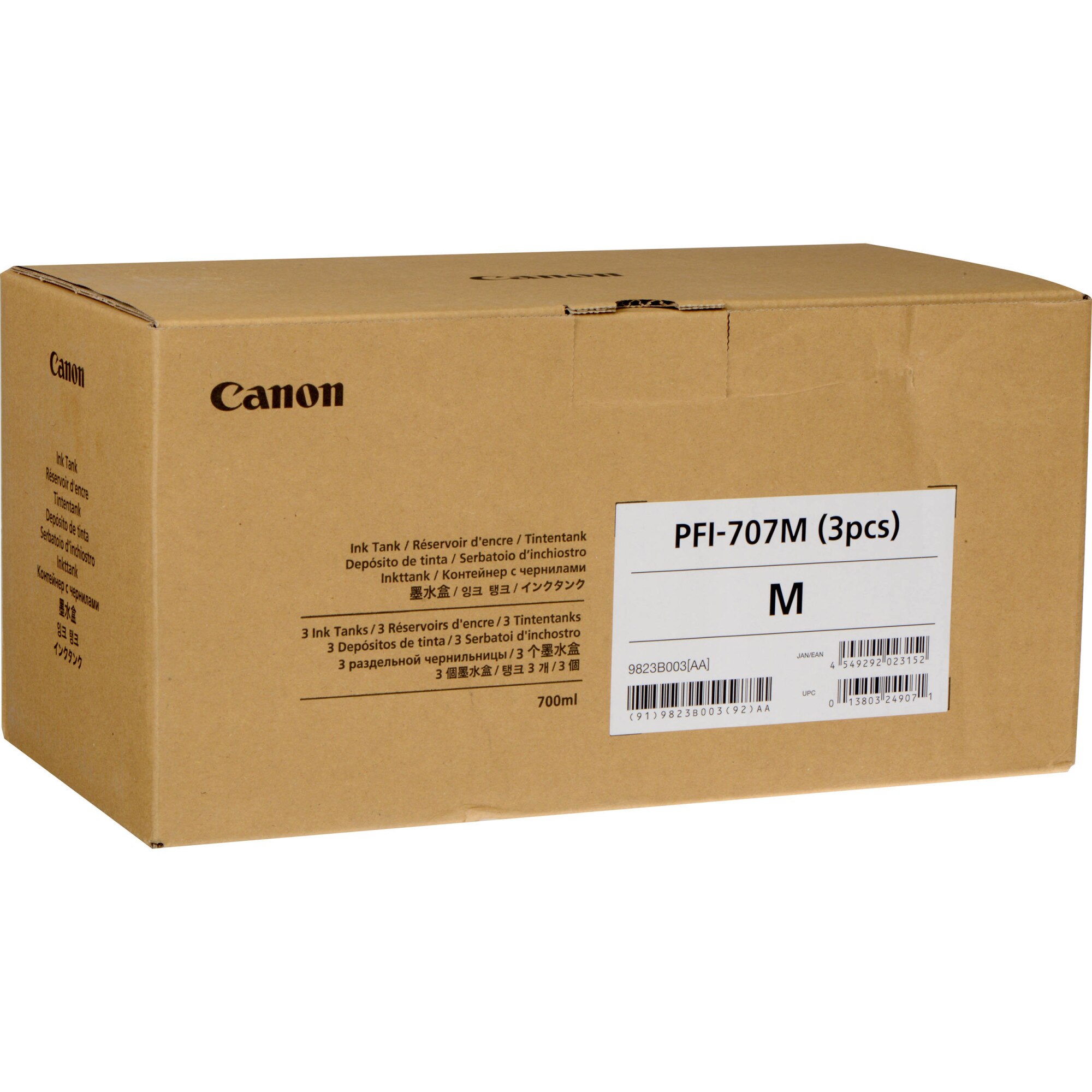 Pachet cartuse cerneala PFI-707M magenta Canon 3 x 700ml