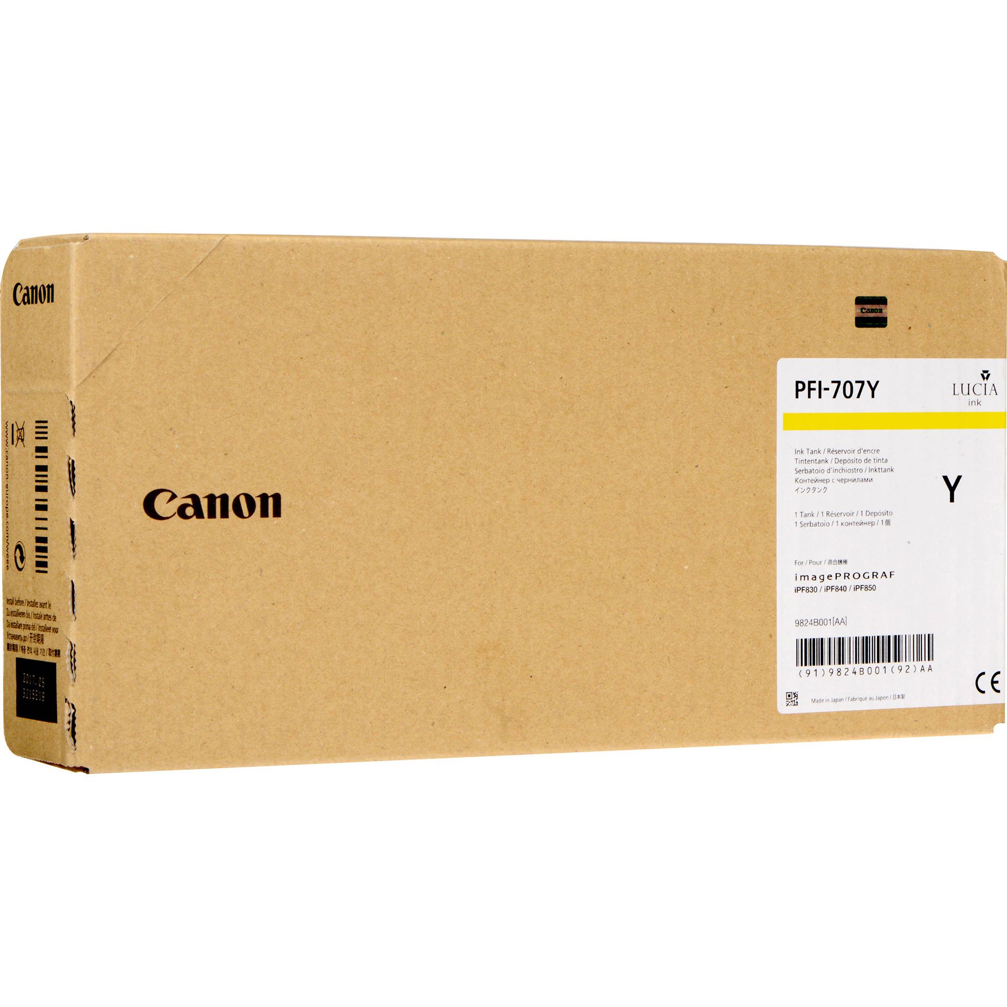 Pachet cartuse cerneala PFI-707Y galben Canon 3 x 700ml