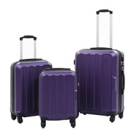 Set de 3 valize de voiaj, vidaXL, ABS, 45,5 x 30 x 20 cm, Mov
