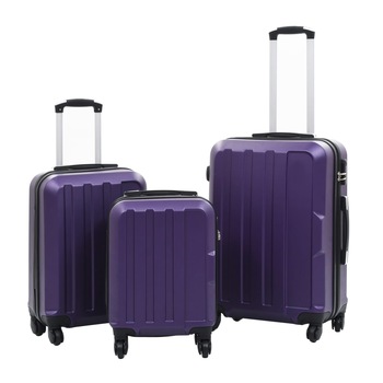 Set de 3 valize de voiaj, vidaXL, ABS, 45,5 x 30 x 20 cm, Mov Set de 3 valize de voiaj, vidaXL, ABS, 45,5 x 30 x 20 cm, Mov