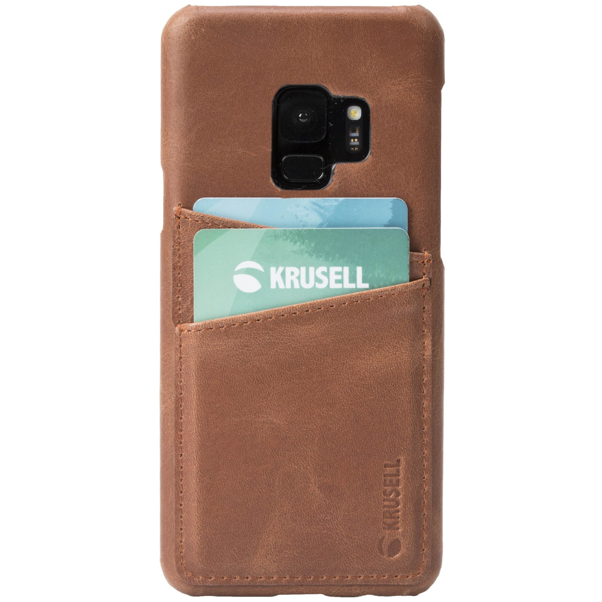 Husa de protectie Krusell, Sunne 2, Card, pentru Samsung Galaxy S9, Vintage Cognac