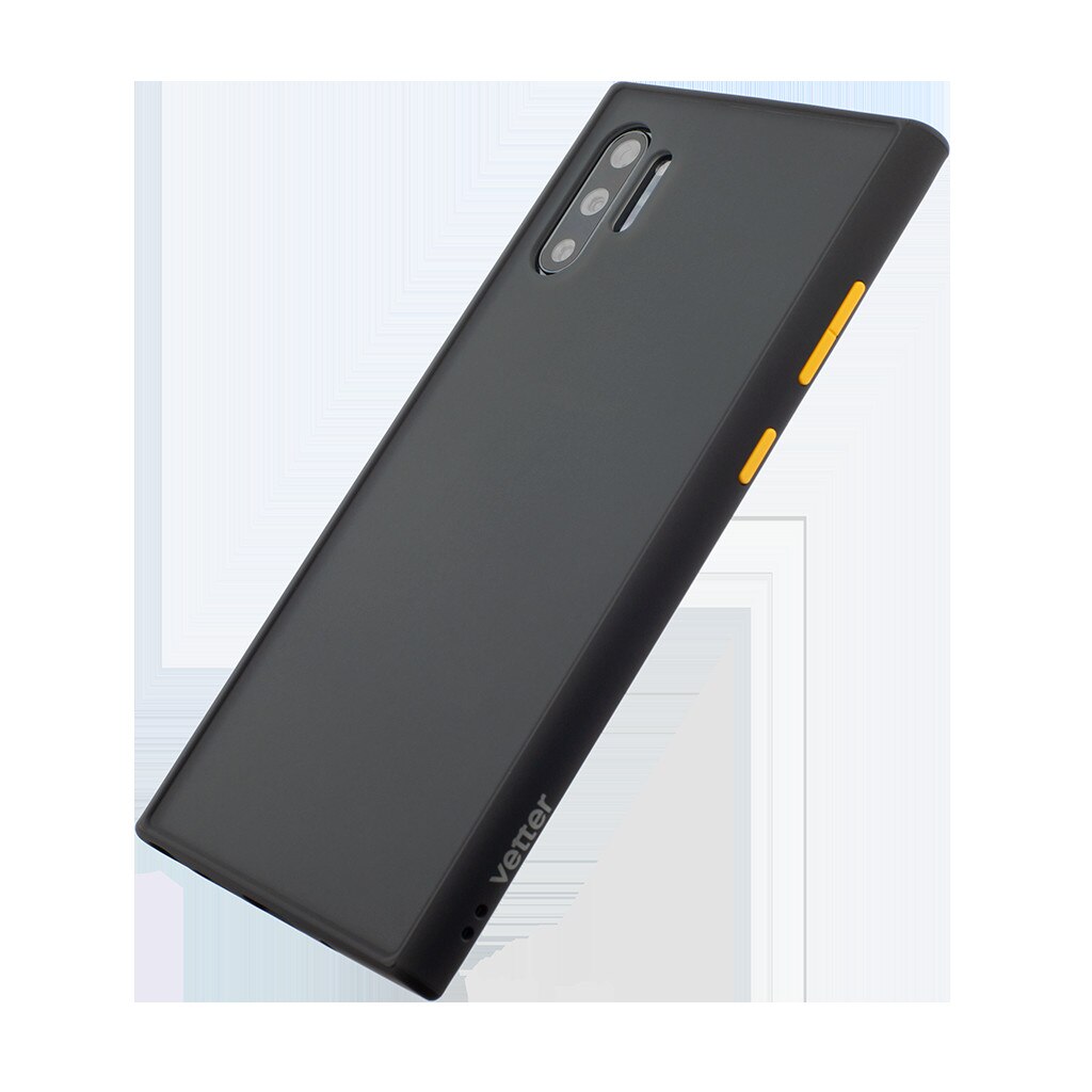 Husa de protectie Vetter pentru Samsung Galaxy Note 10+, Clip-On Hybrid, Shockproof Soft Edge and Rigid Matte Back Cover, Black
