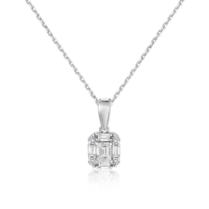 Pandantiv cu Lant Blanco's Aur 18k Diamante, Ajustabil 40-45 PF12079-W