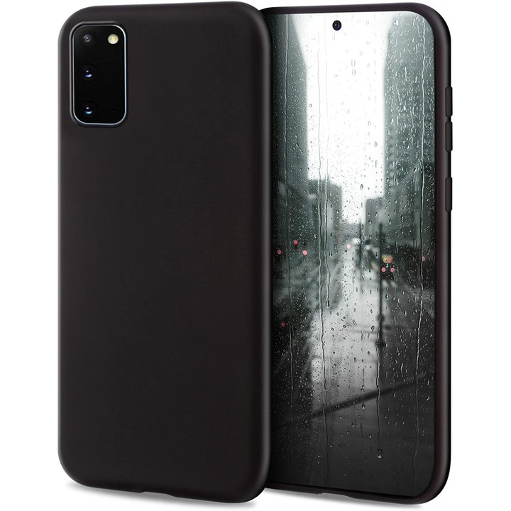 Samsung Galaxy S20 / S20 5G kompatibilis szilikon hátlaptok, matt, fekete