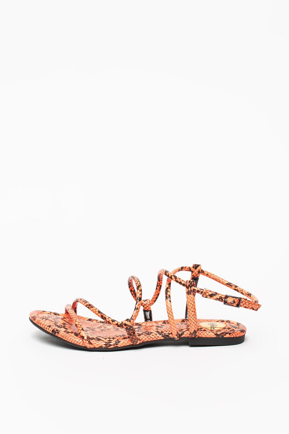 Buffalo, Sandale de piele ecologica, cu model piele de sarpe