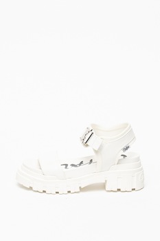 Buffalo, Sandale de piele ecologica, cu aspect masiv Jojo, Alb, 40 Buffalo, Sandale de piele ecologica, cu aspect masiv Jojo, Alb, 40