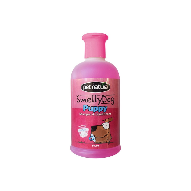 Sampon si balsam 2 in 1, Pet Natura, Smelly Dog Puppy, Pentru animale de companie, Fara parabeni, 500 ml