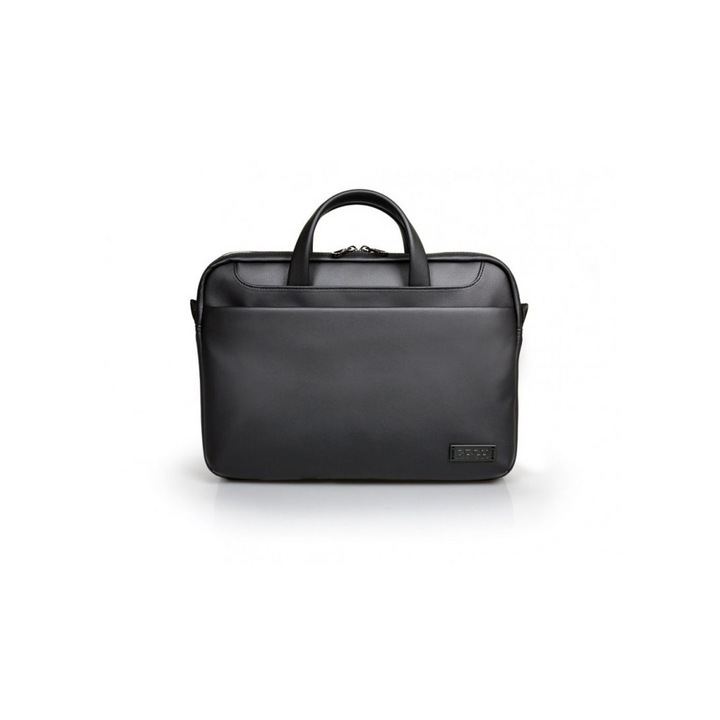 Geanta laptop, Port Designs, Piele ecologica, 14-15.6 inchi, Negru