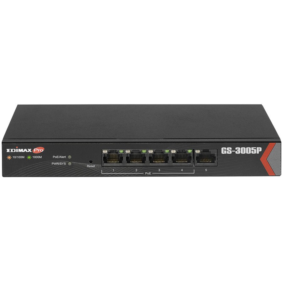 Switch Edimax GS-3005P, 5 porturi Gigabit, 4 Porturi,POE
