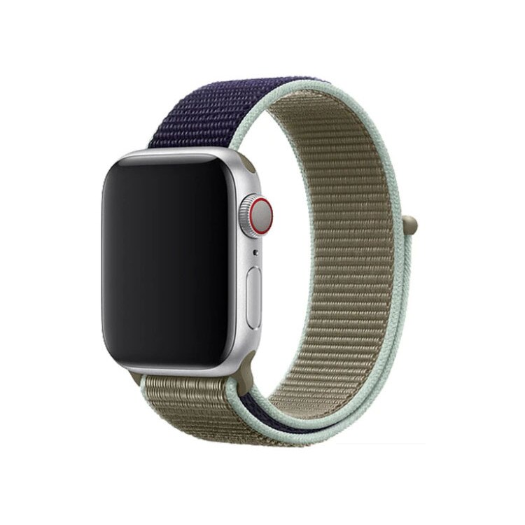 Curea material textil, Apple Watch, Arici, 38mm, Bleumarin-Gri