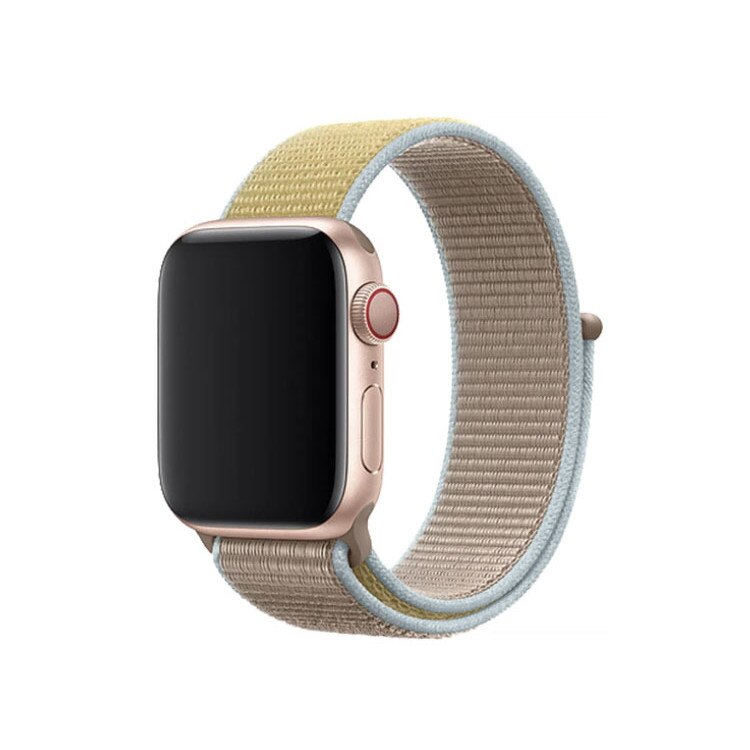 Curea material textil, Apple Watch, Arici, 42mm, Gri-Galben
