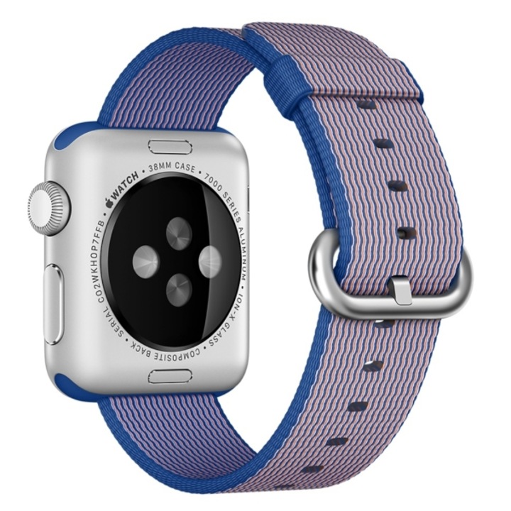 Curea Nylon Woven, Compatibila cu Apple Watch 1/2/3/4, Material Textil, 44mm, Albastru