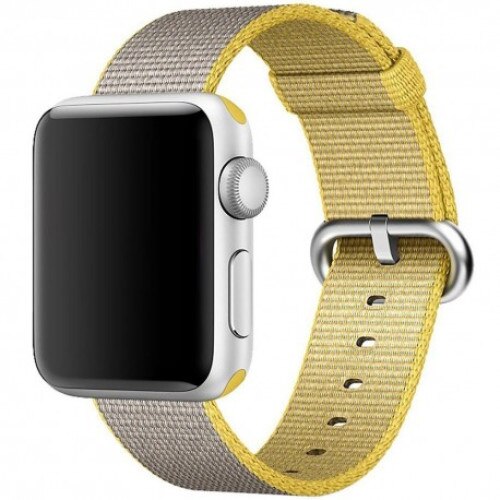 Curea Nylon Woven, Compatibila cu Apple Watch 1/2/3/4, Material Textil, 40mm, Galben