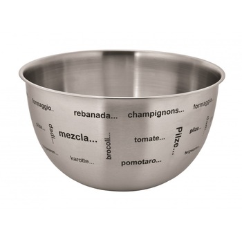 Bol din Inox, 25 cm, Argintiu cu Negru Bol din Inox, 25 cm, Argintiu cu Negru