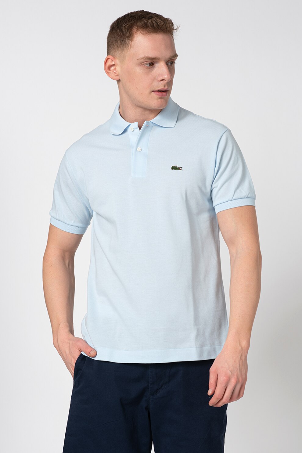 Lacoste Tricou polo regular fit din material pique Albastru