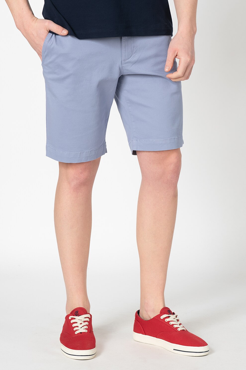 Lacoste, Bermude chino slim fit, Albastru lavanda, L-XL