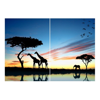 Tablou multicanvas 2 piese Girafa 1, 100 x 70 cm Tablou multicanvas 2 piese Girafa 1, 100 x 70 cm