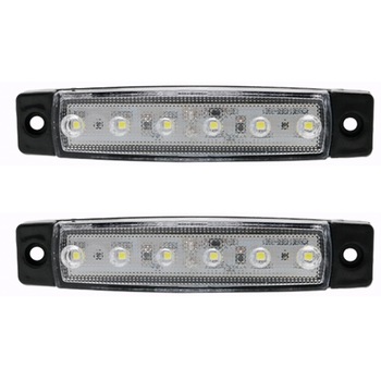 Set 2 bucati, lampa laterala 6 leduri 12V, pentru camioane, remorci, tractoare, alb - Phuture® Set 2 bucati, lampa laterala 6 leduri 12V, pentru camioane, remorci, tractoare, alb - Phuture®