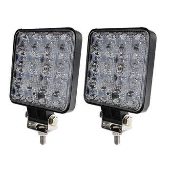 Set 2 Proiectoare LED auto 4 inch patrat, Offroad 48W, avand 16 LED*3W si 3800 LM, Flood Beam 60° - Phuture® Set 2 Proiectoare LED auto 4 inch patrat, Offroad 48W, avand 16 LED*3W si 3800 LM, Flood Beam 60° - Phuture®