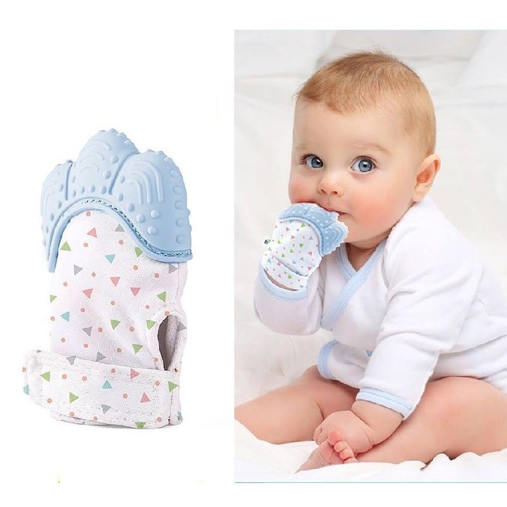 Бебешка ръкавица за никнене на зъби BabyJem Blue