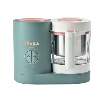 Aparat 4in1 pentru prepararea hranei bebelusilor Beaba Babycook Neo Eucalyptus, bol otel inoxidabil 1000ml, vas de sticla 1250ml, fara BPA, Verde/Alb Aparat 4in1 pentru prepararea hranei bebelusilor Beaba Babycook Neo Eucalyptus, bol otel inoxidabil 1000ml, vas de sticla 1250ml, fara BPA, Verde/Alb
