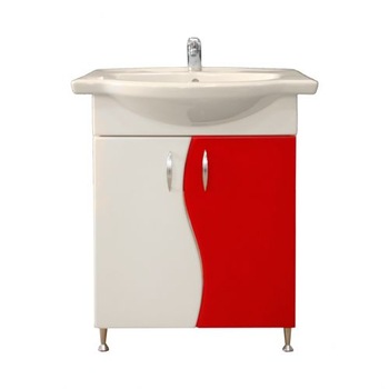 Mobilier baie, Lavoar ceramic cu Baterie ,70 x 60 x 35 cm,Alb/Rosu Mobilier baie, Lavoar ceramic cu Baterie ,70 x 60 x 35 cm,Alb/Rosu