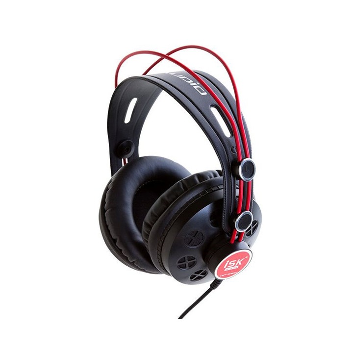 Casti gaming KOMC, Jack 3.5mm, 2m, Negru/Rosu