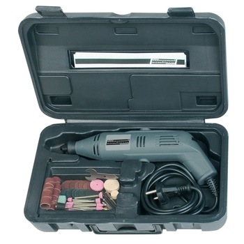 Set mini-polizor si accesorii Mannesmann M92575, 130 W, 50 piese Set mini-polizor si accesorii Mannesmann M92575, 130 W, 50 piese