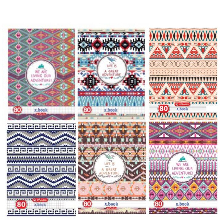 Set caiete Herlitz Aztec A4, 5 Dictando + 5 Matematica, 80 File