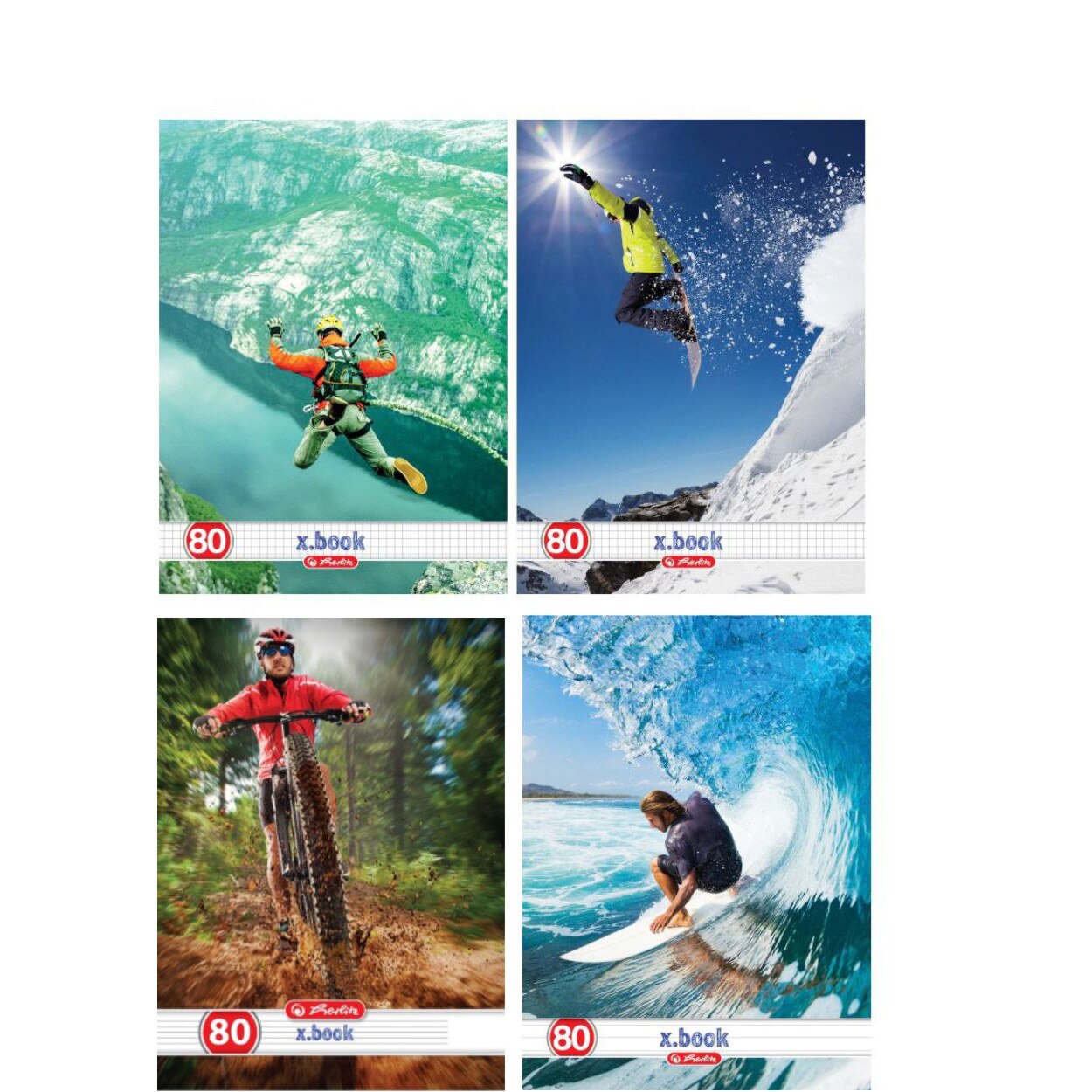 Set caiete Herlitz Extreme A4, 5 Dictando + 5 Matematica, 80 File