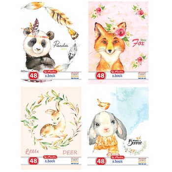 Set 10 caiete Herlitz Cute animals A5, Velin, 48 File Set 10 caiete Herlitz Cute animals A5, Velin, 48 File