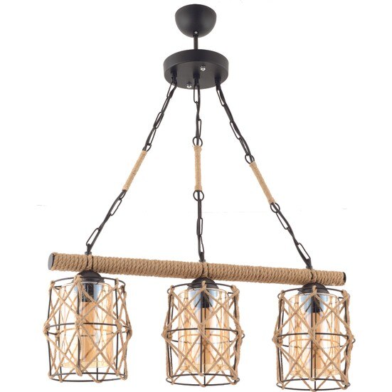 Lustra Guney, 3 becuri, Begusa, E 27, 60 W, Negru