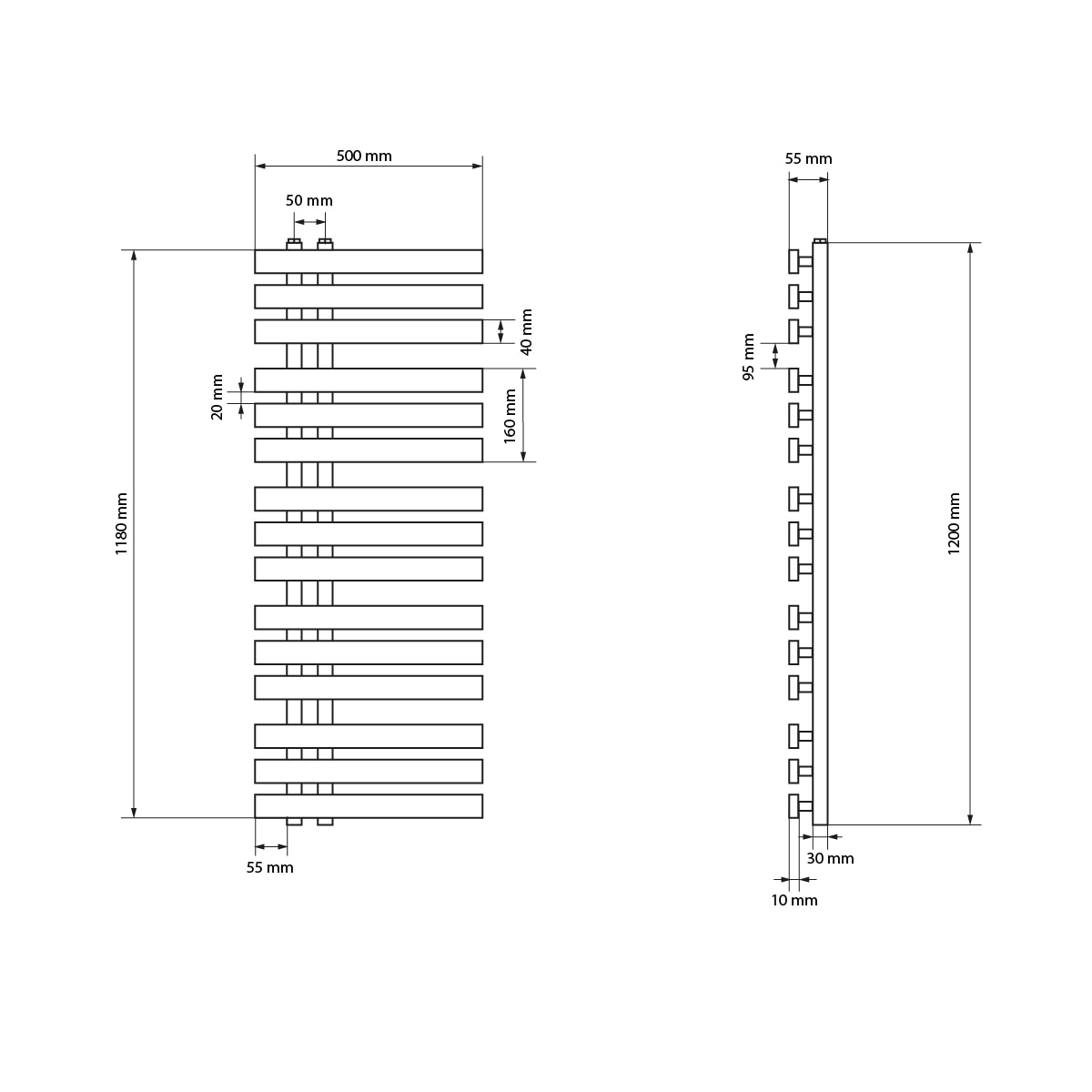 Radiator calorifer Baie ECD Germany Model Iron EM 500 X 1200 Mm