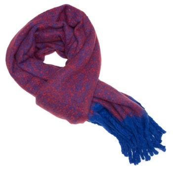 Fular de dama, 30% lana 70% vascoza, Buticcochet, Rosu cu albastru, 200 x 50 cm, cu ciururi - ES216 Fular de dama, 30% lana 70% vascoza, Buticcochet, Rosu cu albastru, 200 x 50 cm, cu ciururi - ES216