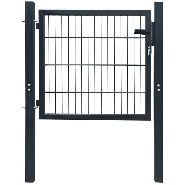 Единична градинска врата vidaXL, 106х130 см, антрацитно сиво