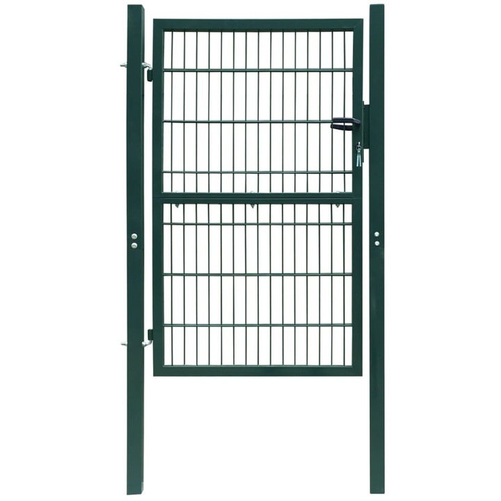Градинска врата vidaXL, единична, зелена, 106х170 см