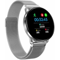ceas smartwatch si bratara fitness full screen 68 bratara metalica magnetica monitorizare ritm cardiac monitorizare somn si tensiune arteriala notificari apelurifbsms rezistent la apa ip67 ecran 123 full touch argintiu imagen 12_0_
0