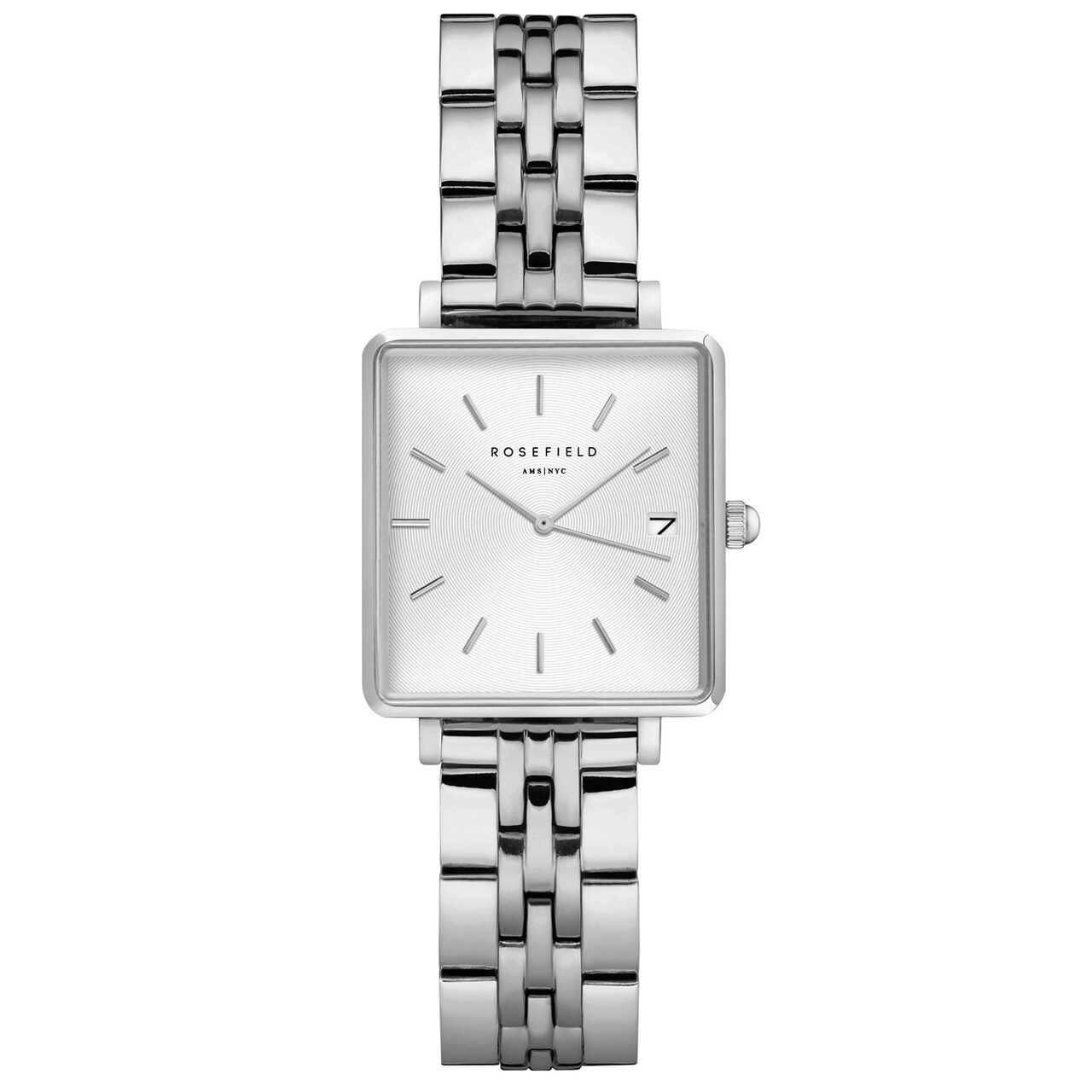 Ceas de dama Rosefield QMWSS-Q020 The Mini Boxy 22mm, 3ATM, Argintiu