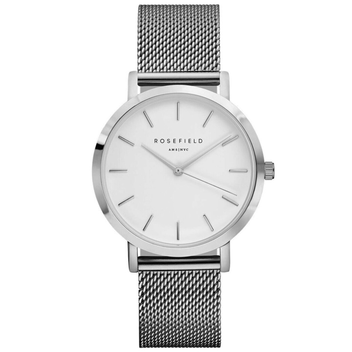 Ceas de dama Rosefield MWS-M40 The Mercer, 38mm, 3ATM, Argintiu