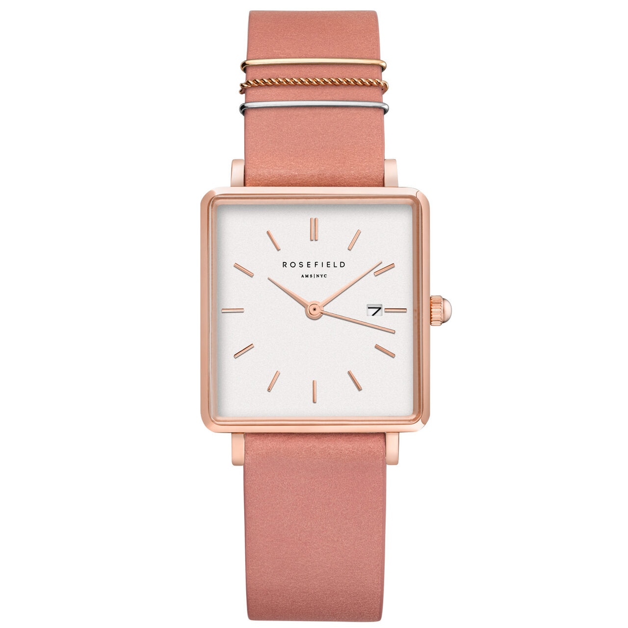 Ceas de dama Rosefield QOPRG-Q026 The Boxy 26mm, 3ATM, Auriu