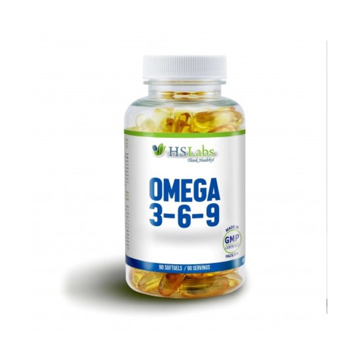 OMEGA 3-6-9, 90 gelule moi, sursa naturala de Omega 369, reducerea colesterolului rau, acizi grasi benefici