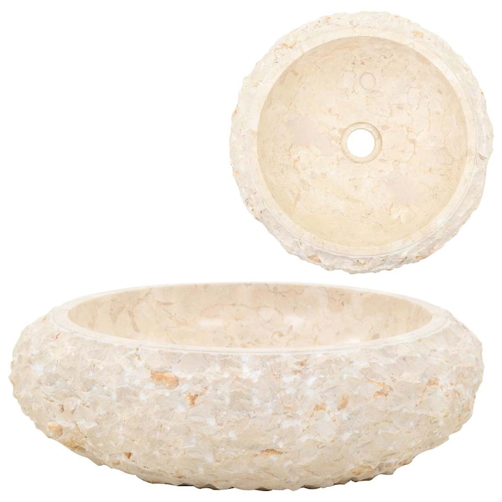 Chiuveta vidaXL, crem, 40 x 12 cm, marmura 142777