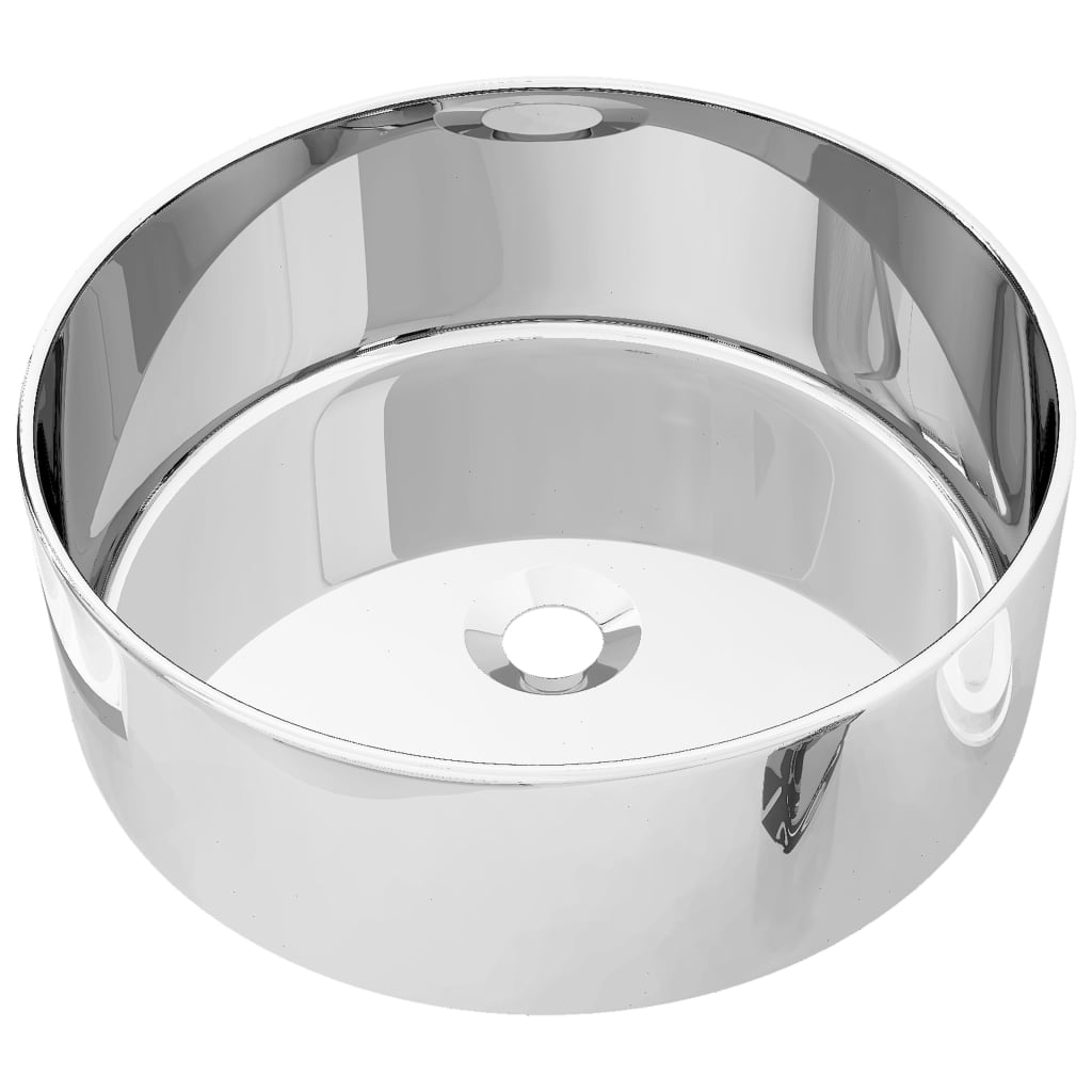 Lavoar ceramic cu preaplin, vidaXL, 40x15x16 cm, Argintiu