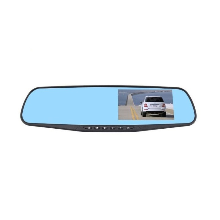 Camera Auto Dubla Tip Oglinda DXShop® 1080p ,Display 4.3 Mod Parcare, G Senzor, Detectie Miscare, Unghi larg filmare, Card MicroSD 16GB inclus