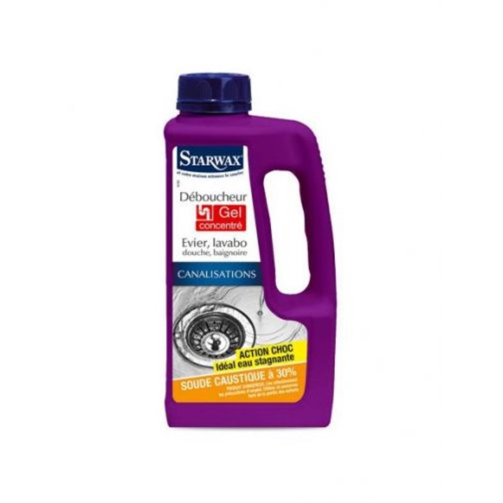 Gel concentrat desfundare tevi canalizare (chiuveta, lavoar, cada, dus) - Starwax, 1L
