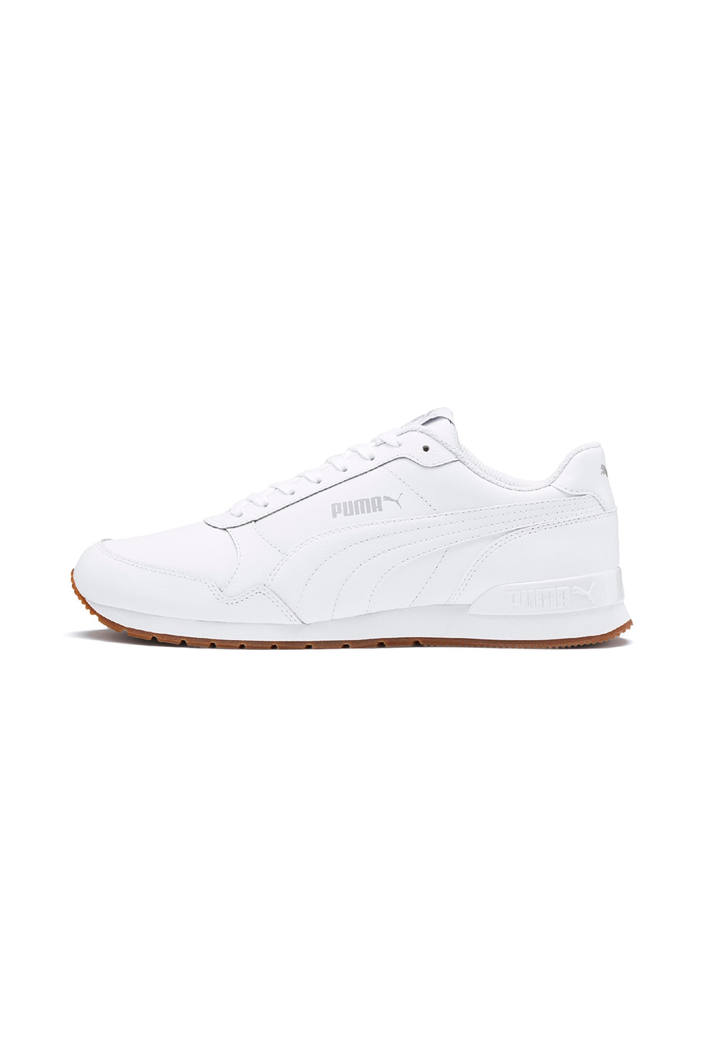 Puma, Pantofi sport unisex din piele cu detaliu logo ST Runner v2